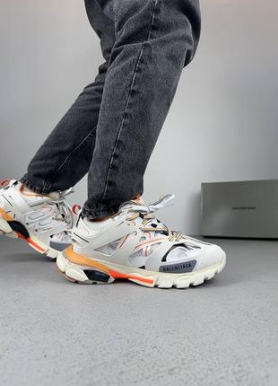 Кроссовки баленсиага balenciaga track white orange2 фото