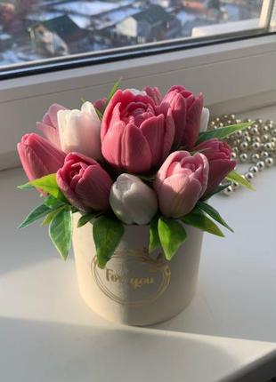 Букет тюльпанів із мила ручної роботи