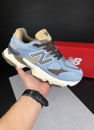 Жіночі кросівки new balance 9060 blue brown нью беланс блакитного з коричневим кольорів