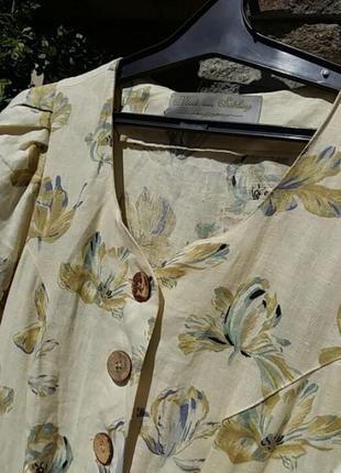 Льняное шикарное макси винтажное платье на пуговицах. австрия.2 фото