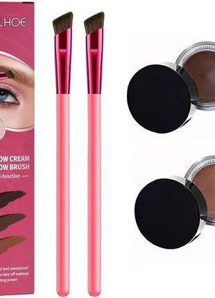 Eelhoe помадка і кісточка для брів eyebrow cream eyebrow brush dark brown