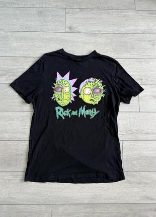 Чорна футболка rick and morty merch primark xl рик и морти майка мерч