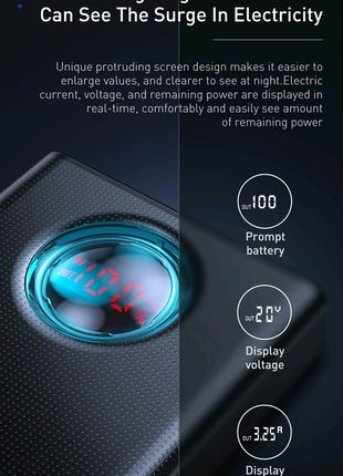 Powerbank baseus 30000 mah 65w amblight, внешний аккумулятор4 фото