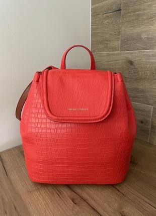 Кожаный рюкзак бренд armani оригинал1 фото