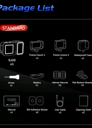 Экшн-камера sjcam sj20 dual lens, 20 мп, 4к 30 fps, ночная съемка18 фото