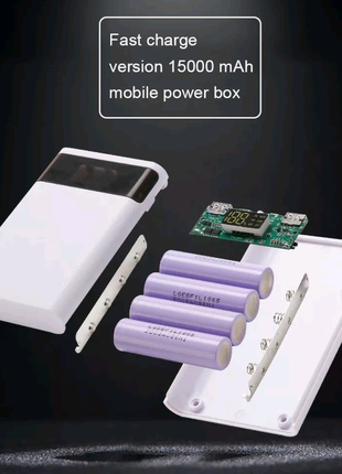 Корпус для зовнішнього акумулятора на  корпус 4x18650 power bank