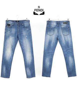 Мужские премиум брюки джинсы fendi roma оригинал [ 30x34 ]