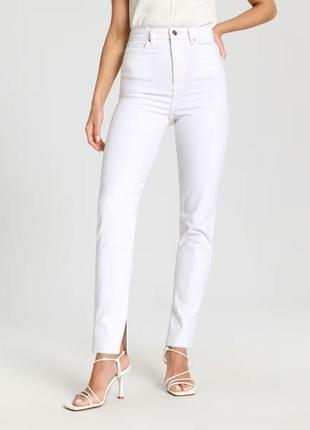 Белые прямые джинсы с высокой посадкой новые sinsay3 фото