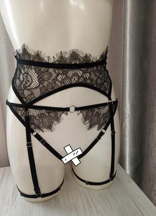 Комплект пояс для чулок + гартеры+ трусики контурные