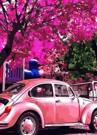 Картина за номерами •рожевий volkswagen beetle•