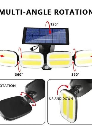 Вуличний світильник із виносною сонячною панеллю та датчиком дви.2 фото