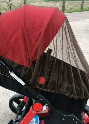 Москітна сітка для дитячої коляски колір коричневий1 фото