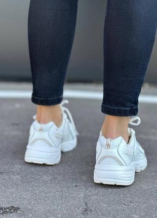 Жіночі білі кросівки з натуральної шкіри з сіткою👟3 фото