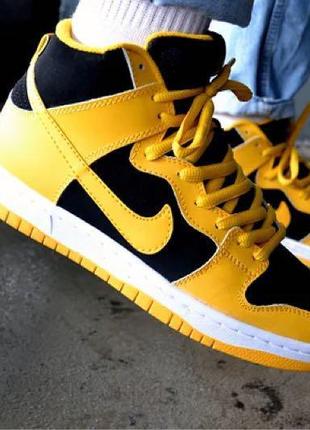 Кросівки чоловічі nike dunk high "black/varsity maize" найк данк