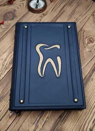 Шкіряний датований щоденник стоматолога | планер для дантиста | датований блокнот ручної роботи2 фото
