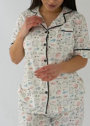 Комплект пижама рубашка шорты, производства туречевки, при наличии большие размеры 2х-5хл2 фото