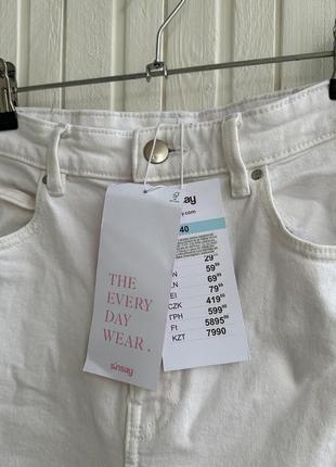 Белые прямые джинсы с высокой посадкой новые sinsay6 фото