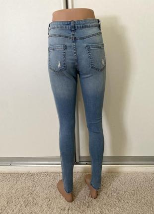 Базові джинсові скіні з потертостями №4343 фото