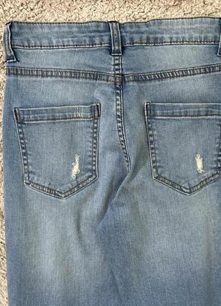 Базові джинсові скіні з потертостями №4347 фото