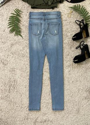 Базові джинсові скіні з потертостями №4346 фото