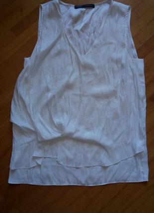 Біла блуза zara асиметрична без рукавів 36-38р.6 фото
