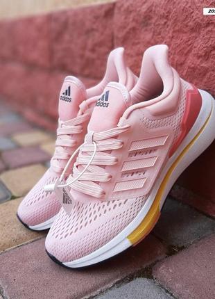 Adidas eq 21 run рожеві кросівки кеди жіночі сітка текстильні легкі весняні літні демісезонні адідас