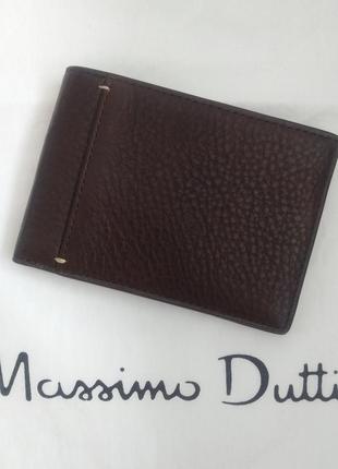 Визитница кошелёк кожаный massimo dutti