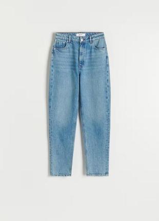 Голубые трендовые джинсы mom от reserved5 фото