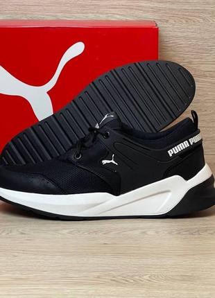 Кросівки puma літні сітка колір чорний/ білий3 фото