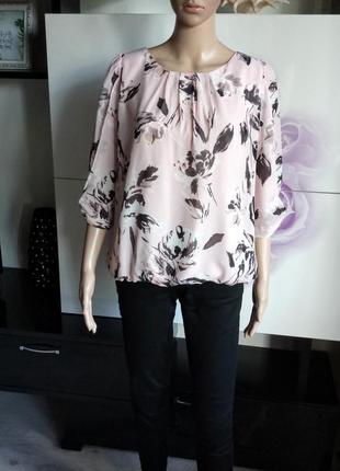 Ніжна пудрова блуза в квіти f&f1 фото