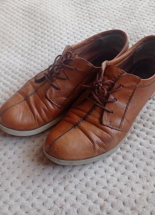 Кожаные туфли (ботинки) кожа на шнурках, 26 см/39 размер2 фото