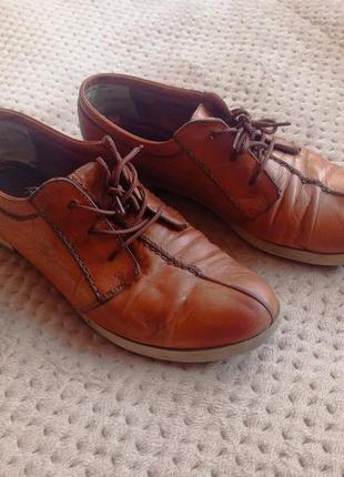 Кожаные туфли (ботинки) кожа на шнурках, 26 см/39 размер