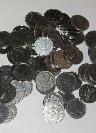 Монети, гривні 1 і 2 копійки1 фото