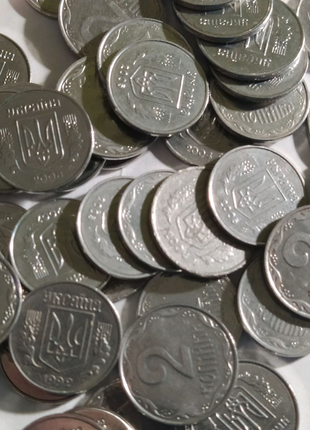 Монети, гривні 1 і 2 копійки3 фото