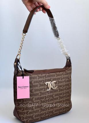 Сумка juicy couture оригинал коричневая сумка хобо в стиле guess3 фото