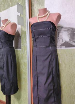 Платье черное, базовое, бюстье,футляр, карандаш, миди/прилегающий крой2 фото