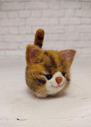 Игрушка кот. рыжий кот. полосатый кот. котик. фигурка котик. миниатюра кот.1 фото