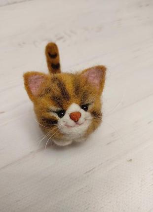 Игрушка кот. рыжий кот. полосатый кот. котик. фигурка котик. миниатюра кот.2 фото