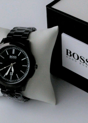 Чоловічий класичний наручний годинник hugo boss чорний