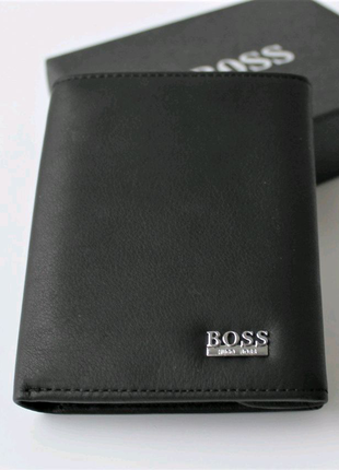 Чоловічий гаманець hugo boss шкіра чорний