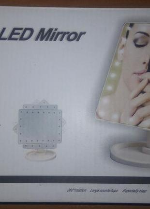 Дзеркало для макіяжу з 22 led підсвічуванням large led mirror6 фото