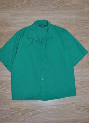 Яркая зеленая рубашка с коротким рукавом plt