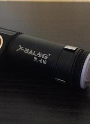 Фонарик аккумуляторный x-balog bl-616-t6 с линзой, зарядка от usb6 фото