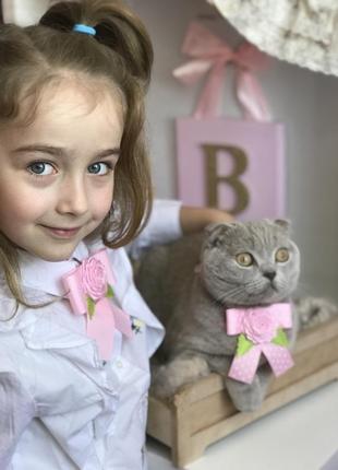 Набор галстуков для девочки и котика