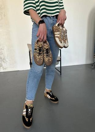 Кеды замшевые кожаные с принтом леопард2 фото