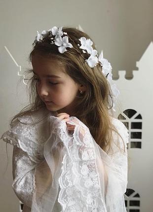 Венок белый на первое причастие.венок белый для невесты.