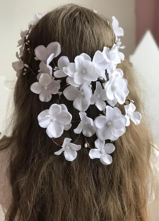 Венок белый на первое причастие.венок белый для невесты.