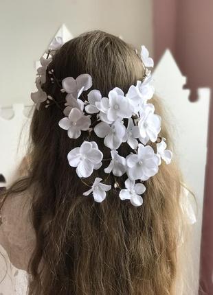Венок белый на первое причастие.венок белый для невесты.