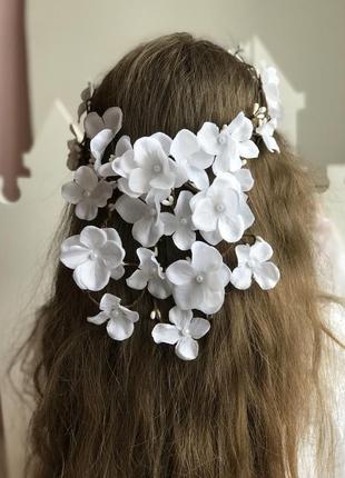 Венок белый на первое причастие.венок белый для невесты.