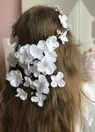Венок белый на первое причастие.венок белый для невесты.